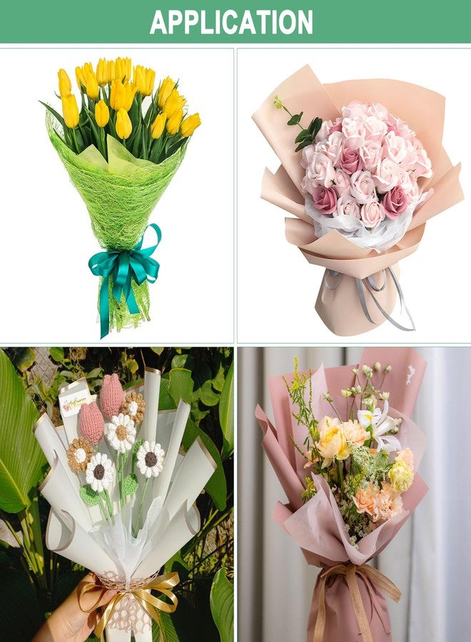 M METERXITY 38-Sheet Korean Cotton Wrapping Flower Paper, 11.8 Inch Waterproof Floral Wrapping Cotton Paper for Bouquets/Gift Packaging [White] - Image 5